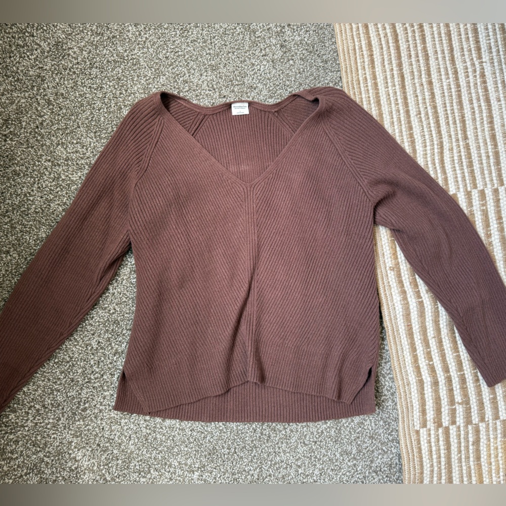 Abercrombie & Fitch Brown Ribbed Knit Top